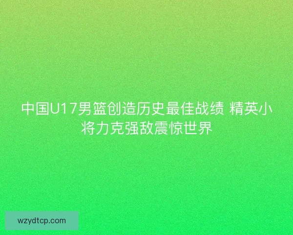 中国U17男篮创造历史最佳战绩 精英小将力克强敌震惊世界