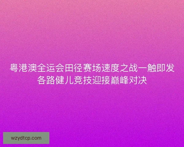 粤港澳全运会田径赛场速度之战一触即发各路健儿竞技迎接巅峰对决